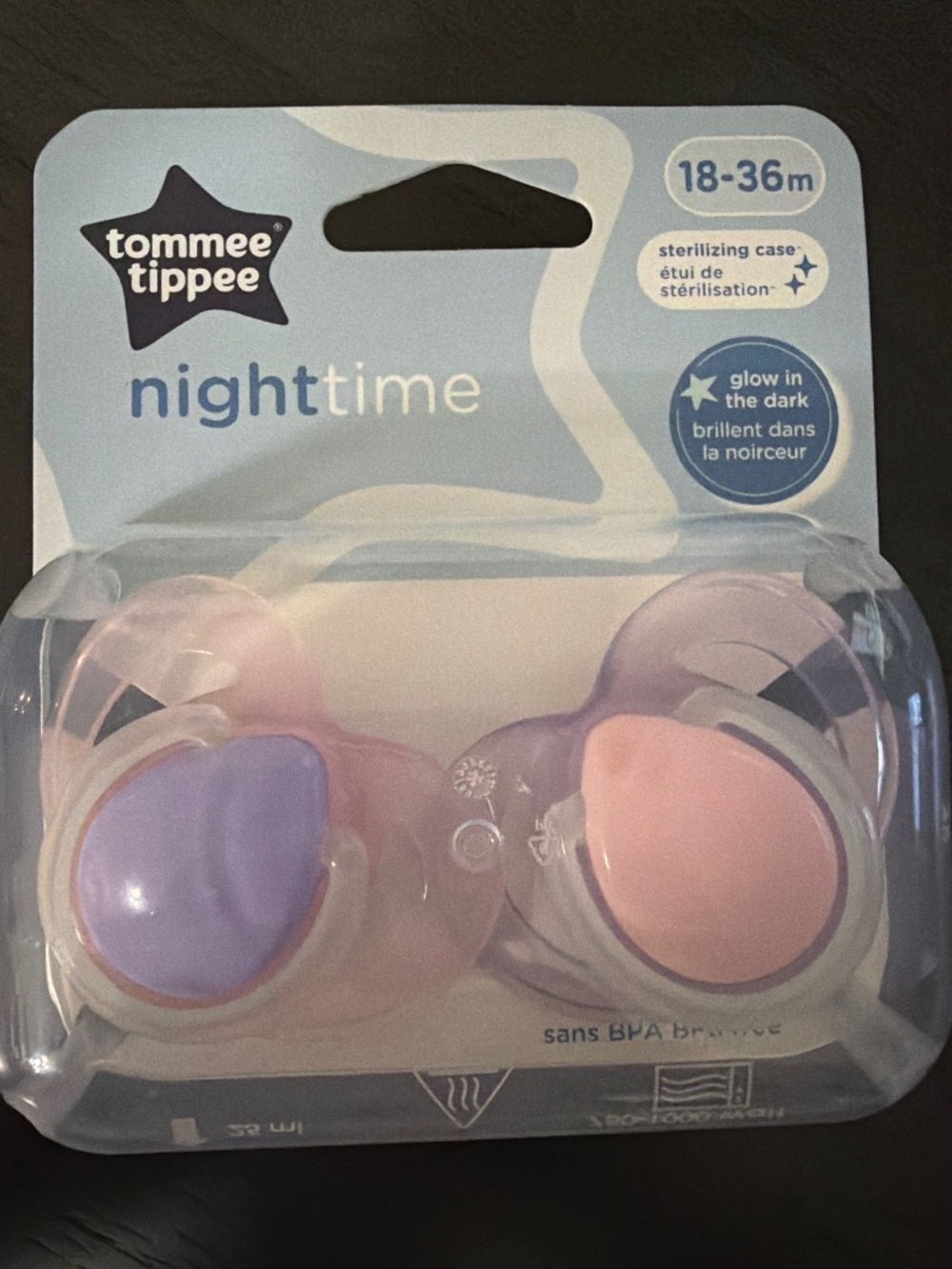 Tommee Tippee Night Time Orthodontic Pacifier 18–36 Months | BPA Free Soother |